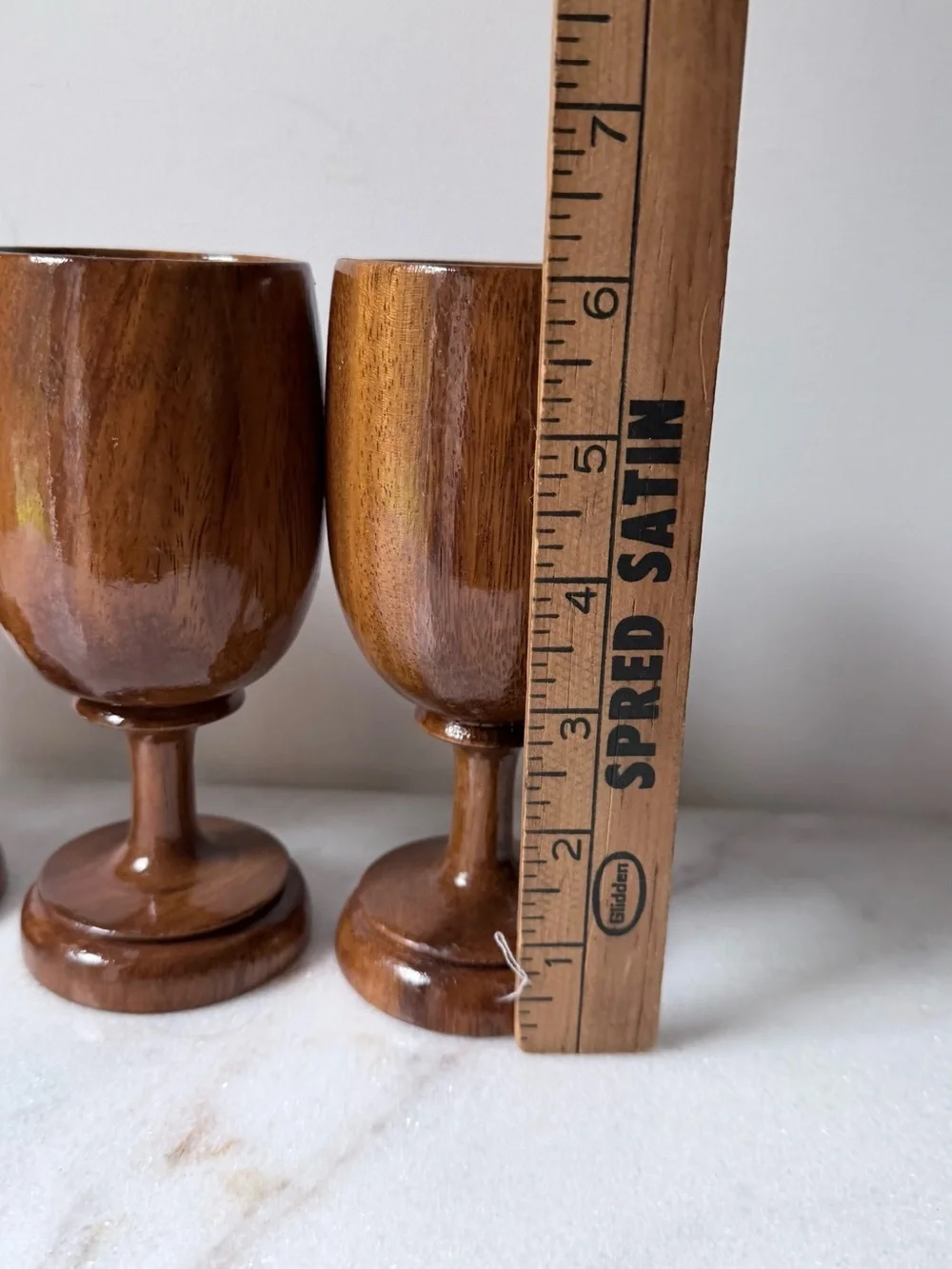 Waikiki Woods Monkey Pod Hawaii Vintage 6” Goblets Lot of 4…